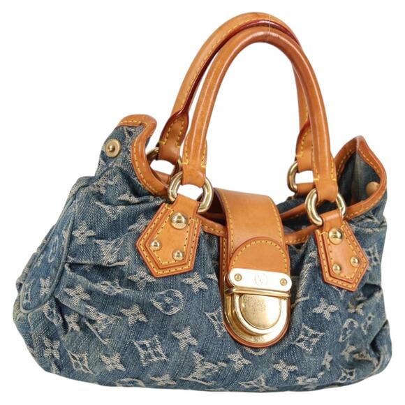 LOUIS VUITTON Monogram Denim Preity Hand Bag Blue M95020 - Picture 1 of 16